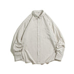 Men's Oversized Striped Shirt with Button Collar and Chest Pocket Fashion Glam
