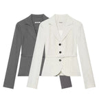 Women's Tailored Pinstripe Blazer with Tie Belt Fashion Glam