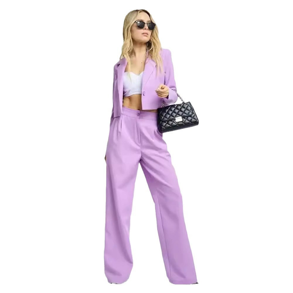 Women Two-Piece Women with Cropped Blazer