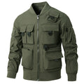 Men's tactical multi-pocket bomber jacket in utility style with cargo pockets and ribbed cuffs Fashion Glam