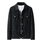 Men's cord jacket made of fine corduroy with allover print, snap button placket and flap pockets Fashion Glam
