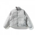 Unisex Ultralight Quilted Short Jacket with Geometric Quilting, Stand-up Collar and Drawstring Hem Fashion Glam