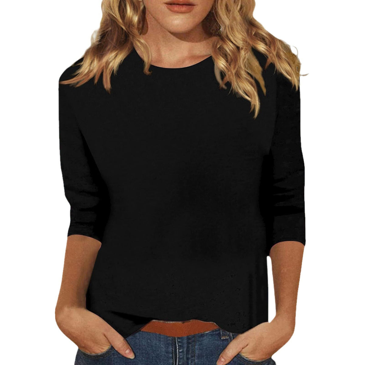 Women's Loose Cotton Shirt with 3/4 Sleeves Fashion Glam