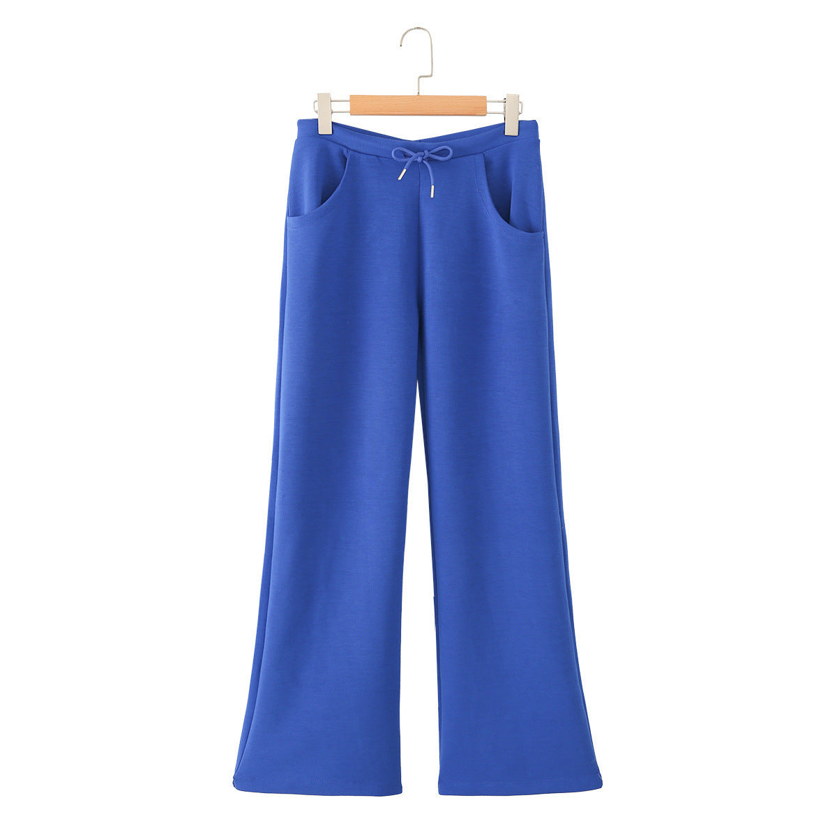 Ladies Wide Lounge Pants with High Waist, Drawstring and Side Pockets Fashion Glam