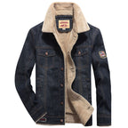 Men's insulated Sherpa denim jacket with teddy lining and patch chest pockets Fashion Glam