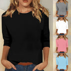 Women's Loose Cotton Shirt with 3/4 Sleeves Fashion Glam