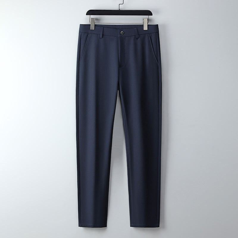 Men's slim-fit suit trousers made of stretch twill with straight leg Fashion Glam