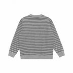 Unisex Striped Boxy Cardigan with V-Neck, Button Placket, and Ribbed Cuffs Fashion Glam