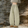 Women's Oversize Cargo Pants made of cotton blend with high elastic waistband and leg cuffs Fashion Glam