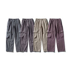 Men's cargo pants with wide leg, elastic drawstring waistband, and patch flap pockets Fashion Glam