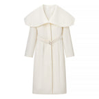 Women’s coat with oversized cape collar and fitted belt Fashion Glam