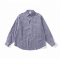 Unisex Oversize-Long Sleeve Shirt made of lightweight textured cotton with a Kent collar and fine striped border Fashion Glam