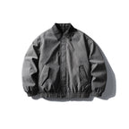 Men's Boxy Canvas Blouson with Cord Collar, Hidden Zipper and Elastic Hem Fashion Glam