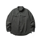 Men's Oversize Check Shirt made of textured cotton blend with chest pockets Fashion Glam