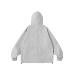 Unisex Oversize Hoodie with checkered lined hood and snap button placket Fashion Glam