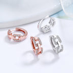 Ladies earrings with sparkling zirconia and modern design Fashion Glam