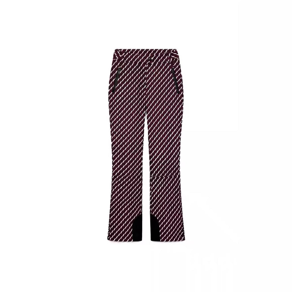 Women's Patterned Stretch Jogging Pants with Flared Leg, Elastic Drawstring Waistband and Zipper Pockets Fashion Glam