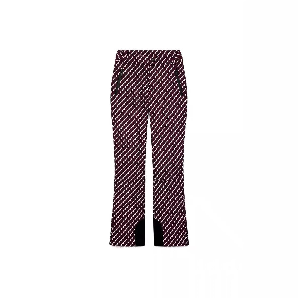 Women's Patterned Stretch Jogging Pants with Flared Leg, Elastic Drawstring Waistband and Zipper Pockets Fashion Glam