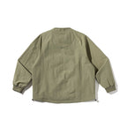 Unisex Short Cut Boxy Overlayer Jacket in Utility Style with Flap Pockets and Drawstring Fashion Glam