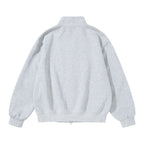 Unisex sweatshirt jacket with stand-up collar, oversized fit and round in-seam pockets Fashion Glam