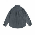 Unisex Boxy Denim Overshirt with Chest Pocket and Stonewashed Look Fashion Glam