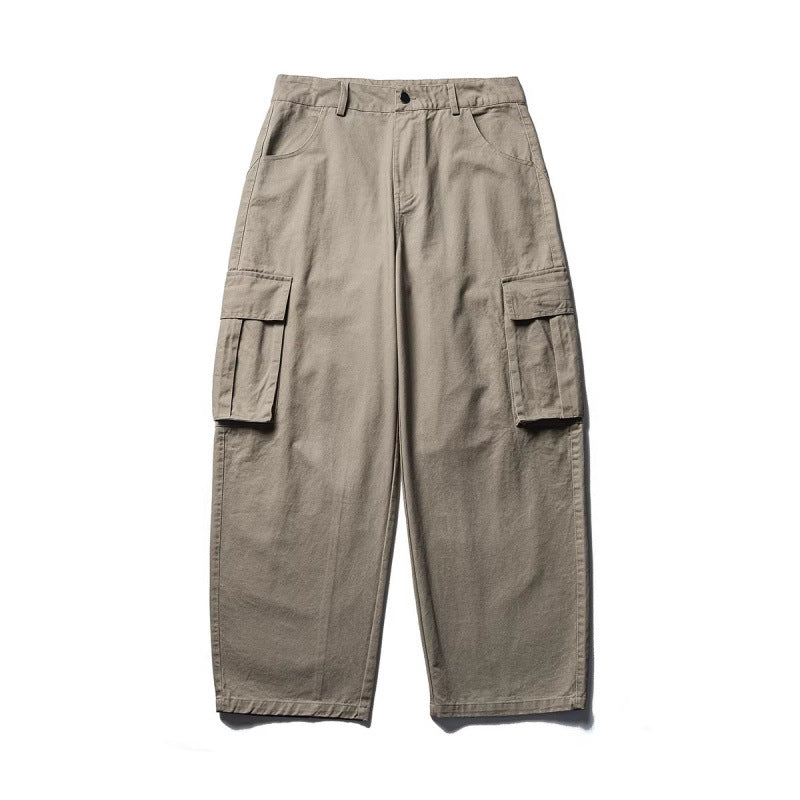 Men's Loose Cargo Pants made of Cotton Blend with Large Flap Pockets and Relaxed Fit Fashion Glam