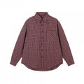 Men's Checkered Oversized Shirt made of Cotton Blend with Patch Chest Pocket and Curved Hem Fashion Glam
