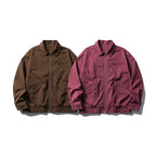 Men's Boxy Workwear Jacket with Full-Length Zipper, Flap Pockets and Elastic Waistband Fashion Glam