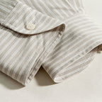 Men's Oversized Striped Shirt with Button Collar and Chest Pocket Fashion Glam