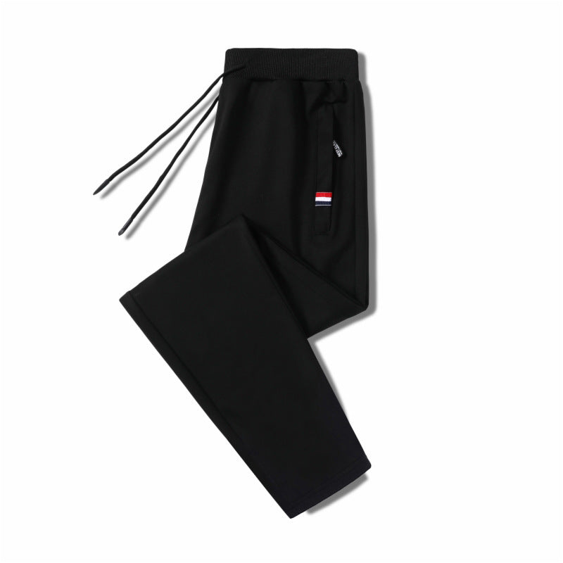 Men's Slim-Fit Jogging Pants with Elastic Ribbed Waistband, Drawstring and Zipper Pockets Fashion Glam