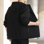 Men's Ultralight Hooded Shell Jacket in Urban Minimal Style with Windproof Membrane and Zipper Pockets Fashion Glam