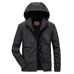 Men's Waterproof Softshell Jacket with Hood and Fleece Lining, Windproof and Breathable Fashion Glam