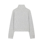Women's Cropped Sweat Jacket in Military Look with Stand-up Collar and Decorative Button Placket Fashion Glam