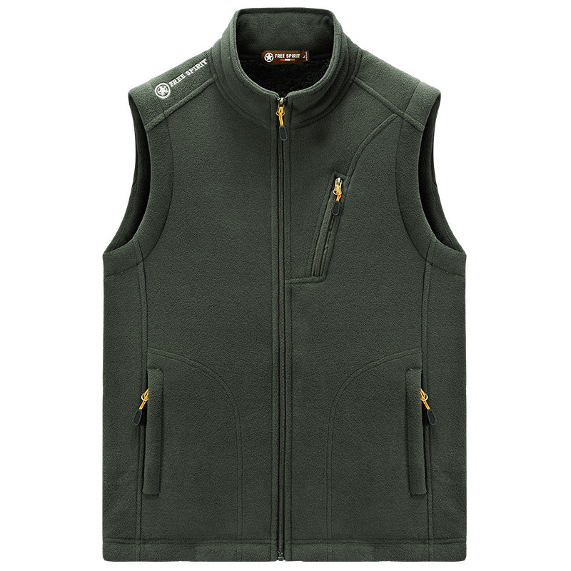 Men's fleece thermal vest with organizer chest pocket and wind-resistant structure Fashion Glam