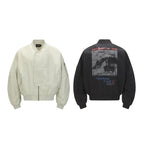 Unisex Short Cut Boxy Bomber Jacket with Concealed Front Placket and Flap Pockets Fashion Glam