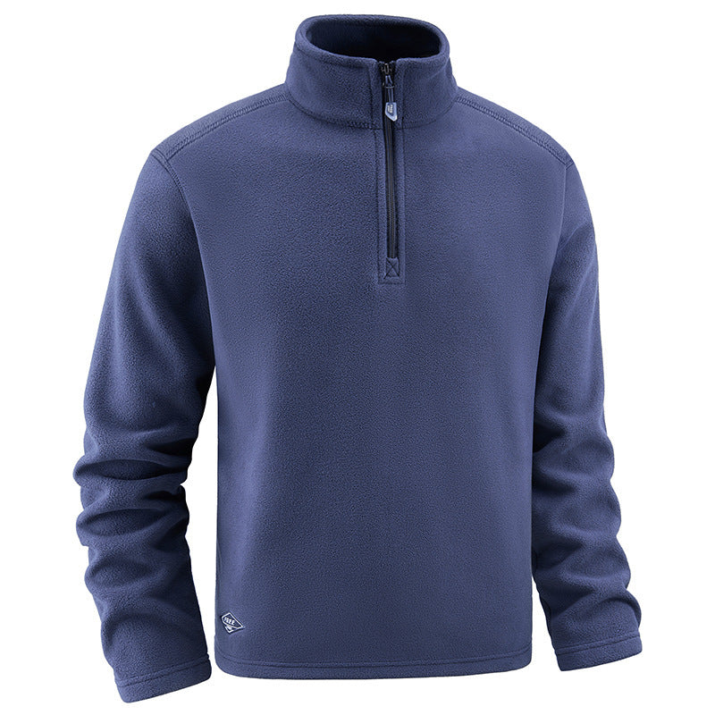 Men's fleece pullover with troyer collar and half zipper made of soft microfleece Fashion Glam