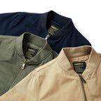 Men's Short-Cut Canvas Bomber Jacket in Utility-Field Style with Pocket Organizer Fashion Glam