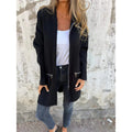 Women's Mid-Length Coat with Full Zipper and Zipper Pocket Details Fashion Glam