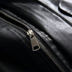 Men's Boxy Faux Leather Blouson Jacket with Stand Collar Snap Placket and Elastic Hem Fashion Glam