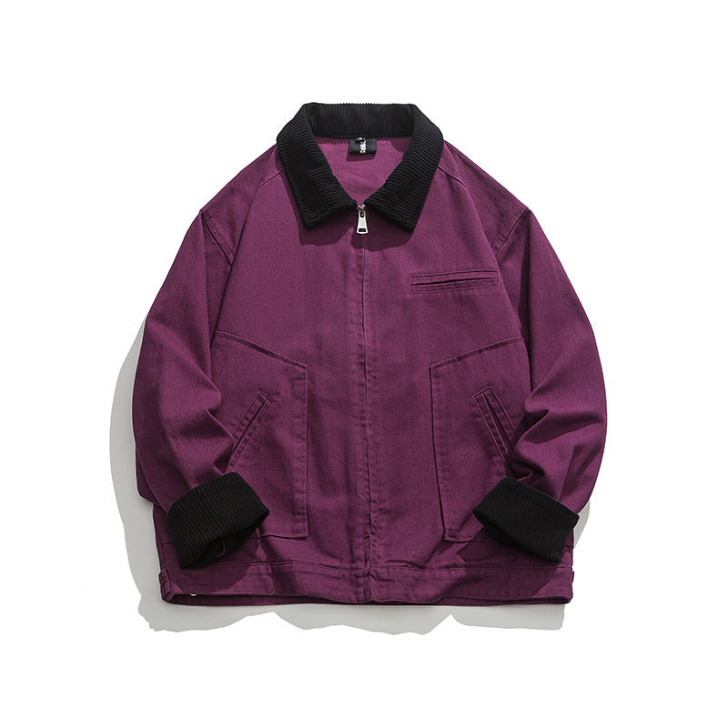 Unisex Boxy-Workwear-Jacket made of canvas with cord collar, zipper and applied flap pockets Fashion Glam