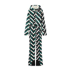 Ladies Hooded Overall with Belt, Zipper and Flared Leg Fashion Glam