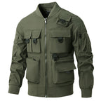 Men's tactical multi-pocket bomber jacket in utility style with cargo pockets and ribbed cuffs Fashion Glam