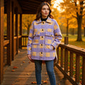 Women's Checked Oversized Transitional Jacket in Shacket Style Fashion Glam