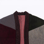 Women's Quilted Patchwork Vest with Voluminous Shawl Collar Fashion Glam