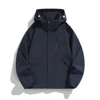 Women Oversize Softshell Hooded Jacket with Drop Shoulder, Concealed Zippers and Drawstring Fashion Glam