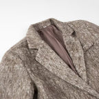 Ladies short blazer coat made of wool blend with bouclé structure and flap pockets Fashion Glam