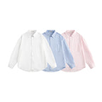 Unisex Oversize Lightweight Structured Cotton Shirt with Chest Pocket and Rounded Hem Fashion Glam