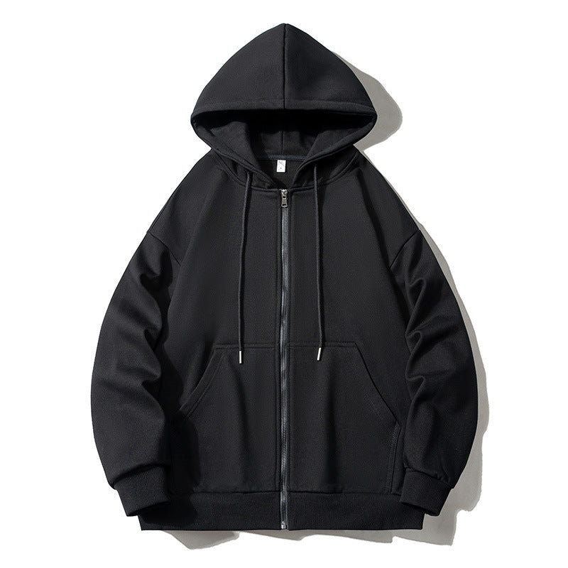 Men's hoodie zip-up jacket with full zip, oversized fit, and raglan sleeves Fashion Glam