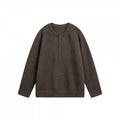 Unisex fine knit Henley pullover with raglan sleeves and half placket Fashion Glam