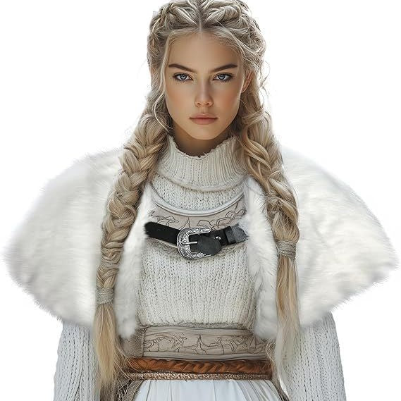 Women's Short Faux Fur Shoulder Cape with Bolero-Like Silhouette Fashion Glam